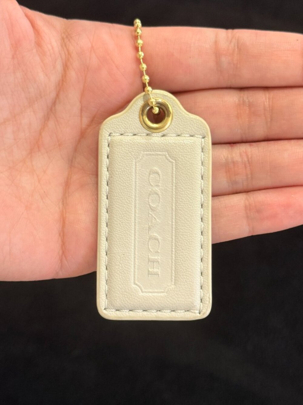 2.5" Medium Y2K Coach Leather Key Fob Bag Charm Keychain Hang Tag/Hangtag